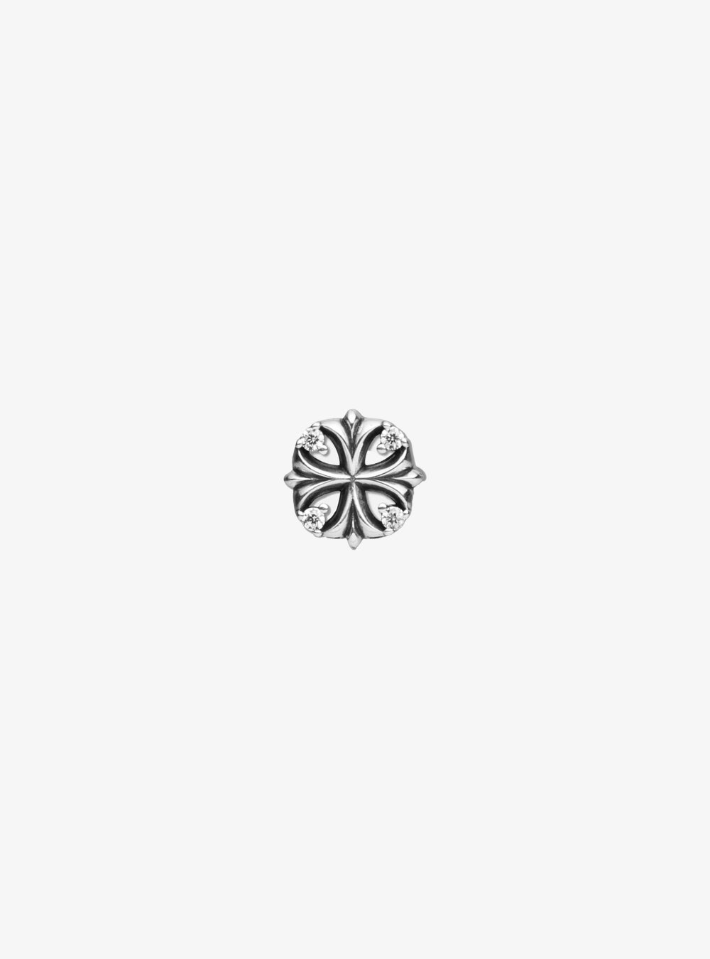 Maltese cross stud single earring (Oxidised)
