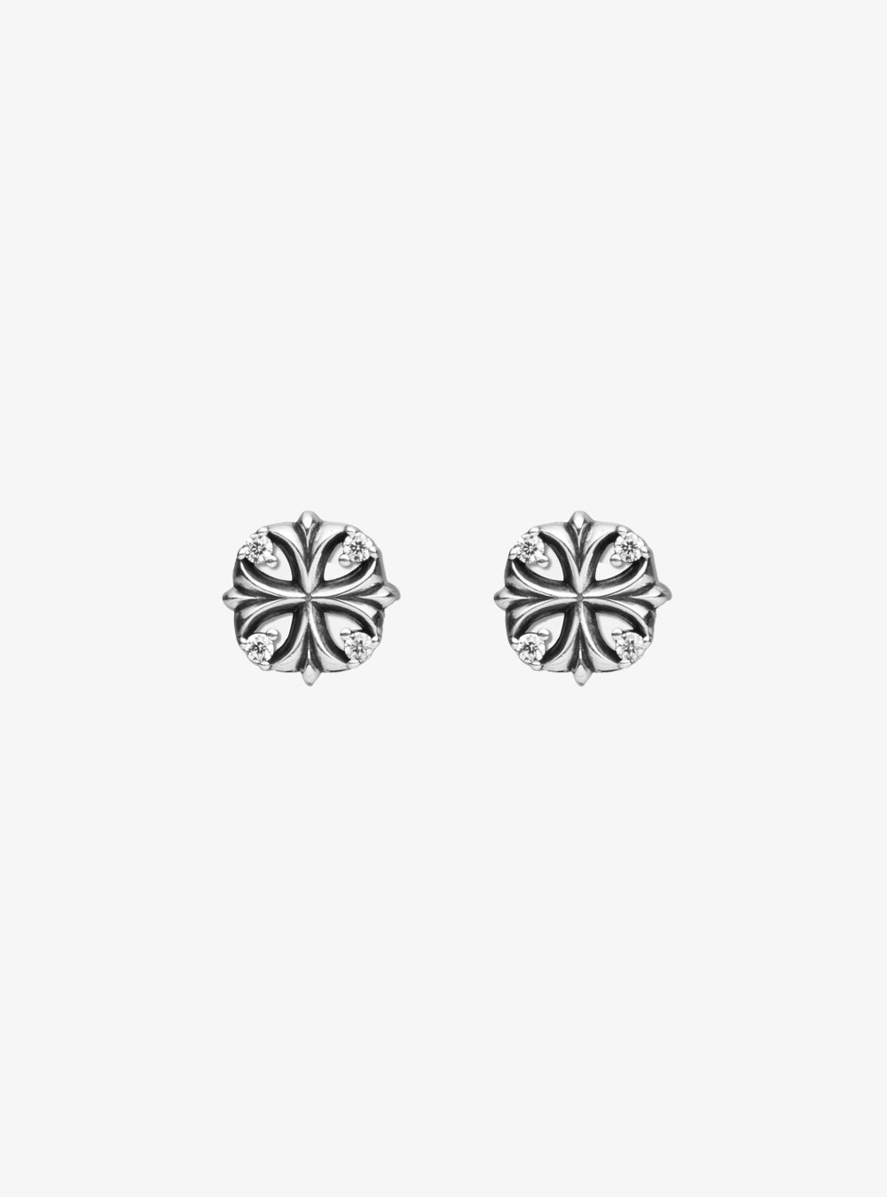 Maltese cross stud earrings (Oxidised)