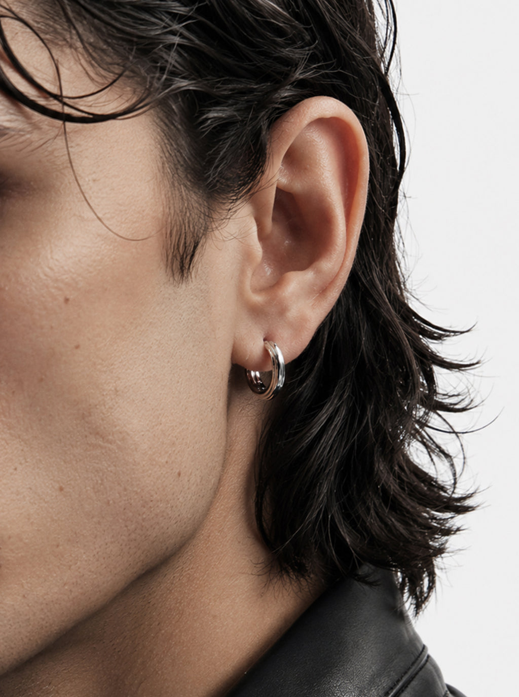 Wooody hoop sterling silver earrings