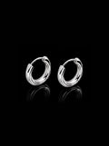 Wooody hoop sterling silver earrings