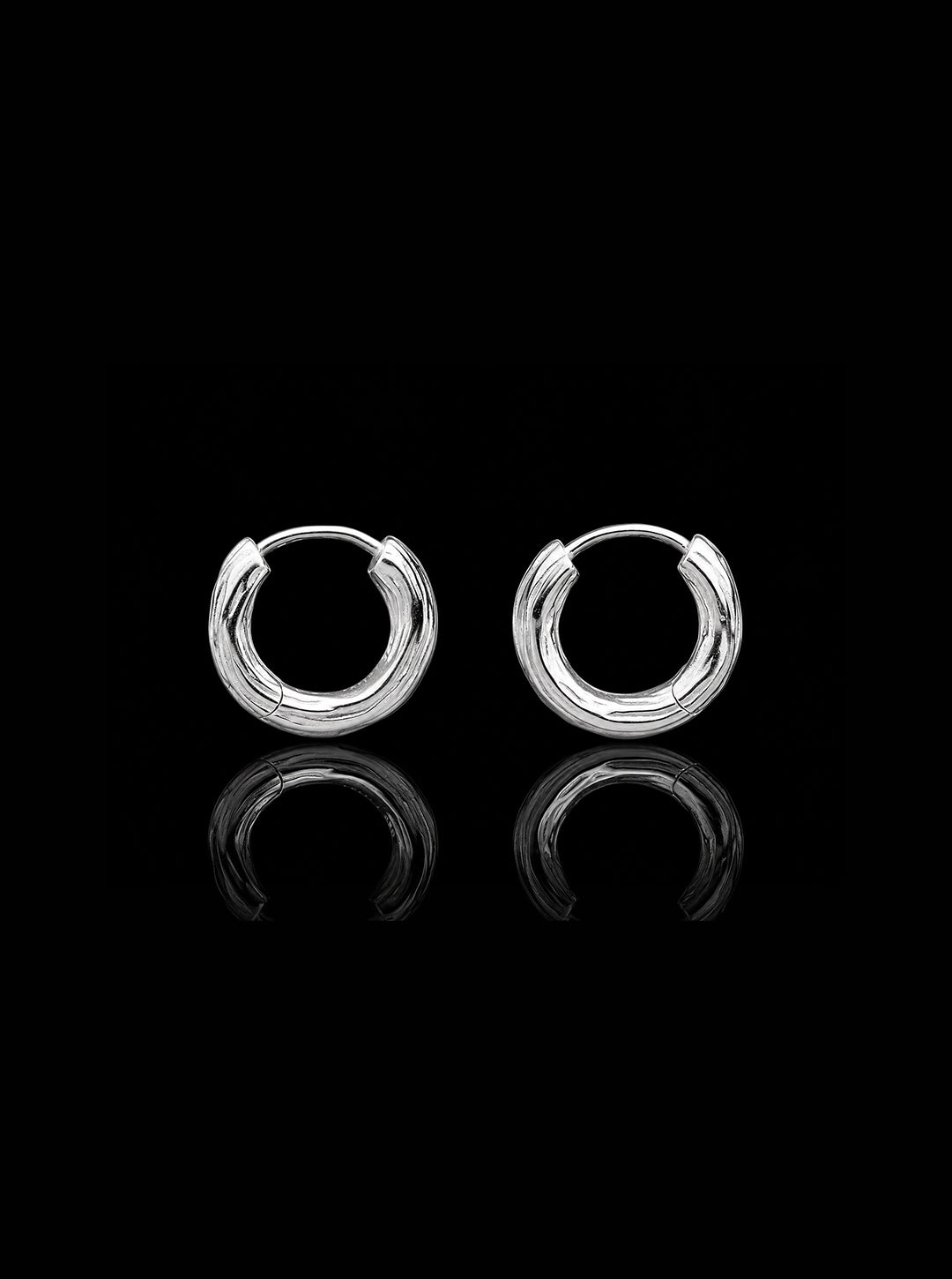 Wooody hoop sterling silver earrings